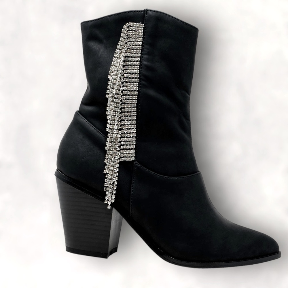 *NIB* CHASE AND CHLOE Justine Side
RhinestoneTassel Western Boot - Size 7 - Picture 4 of 6